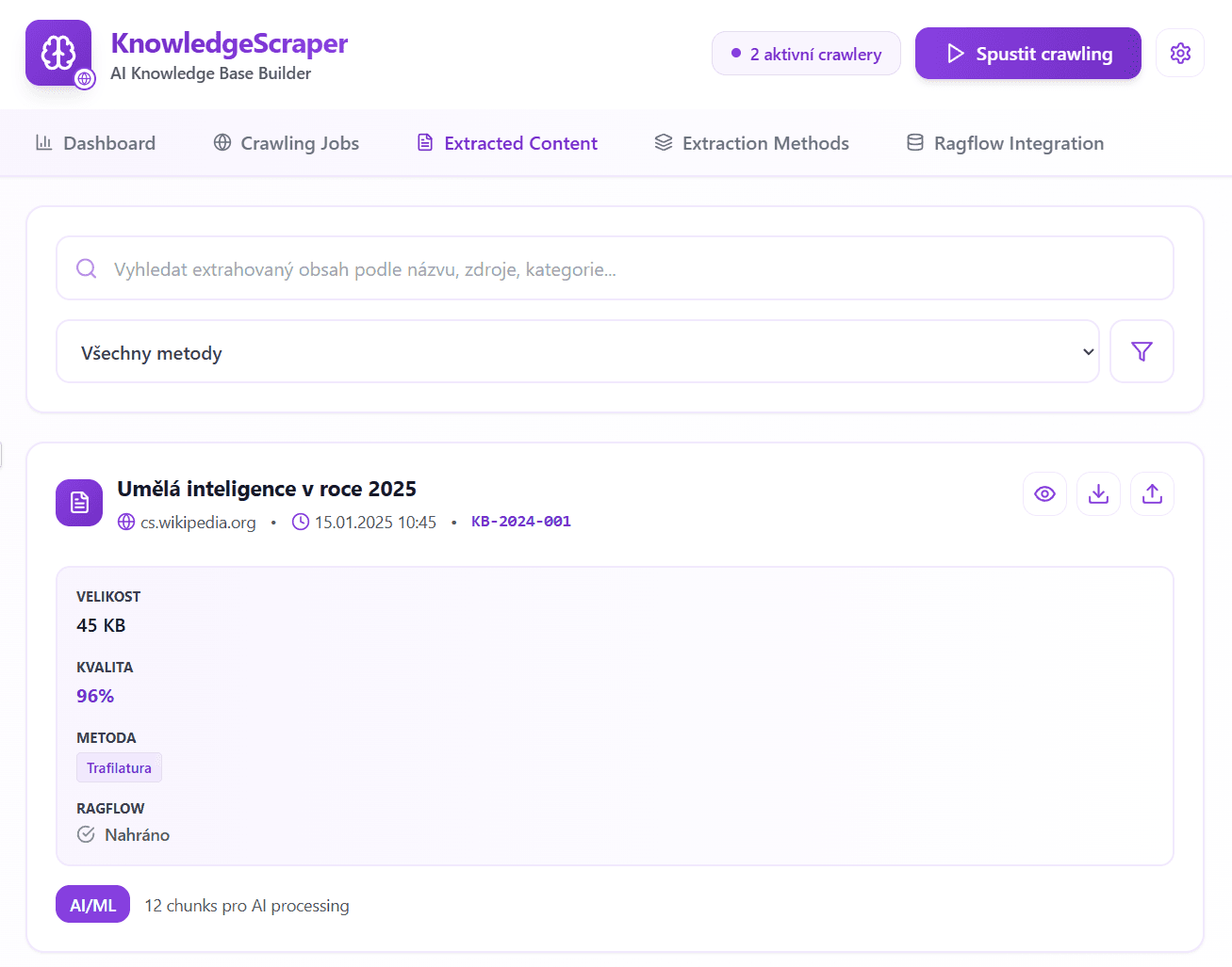 Web Scraper - ukázka 1